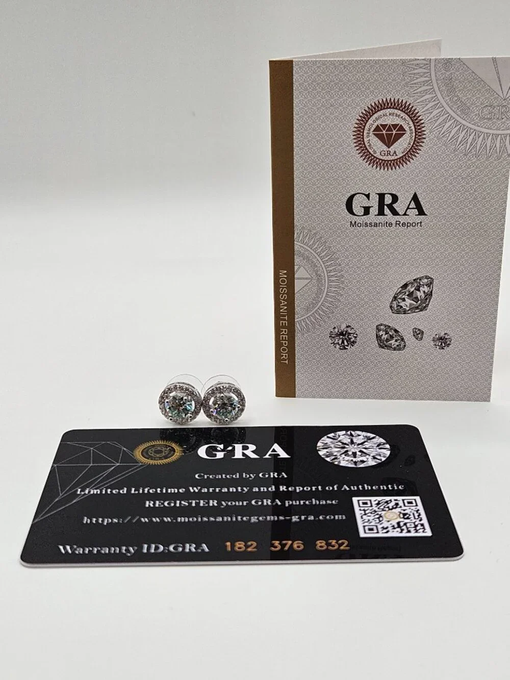 925 Silver 1.0 CTW Halo Moissanite Stud Earrings GRA